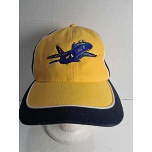 Dog‎ Daze Black Label Yellow Blue Jet Aircraft Embroidered Baseball Cap Hat